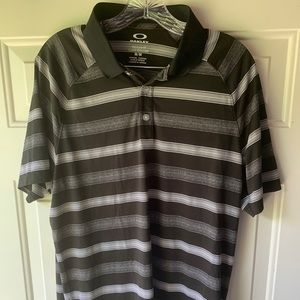 Oakley Men’s Medium Regular Fit Black/White Polo NEW